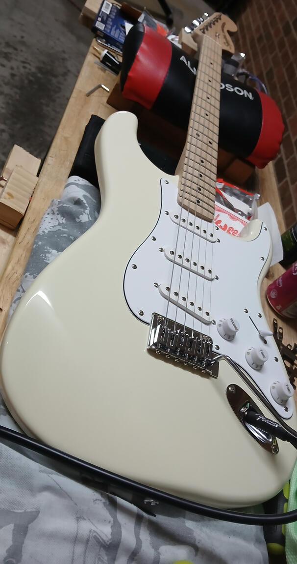 White Squire Stratocaster